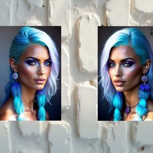 Blue Twins 13 x 19" Fine Art Print Only six sets made